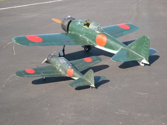 Big (66" Span)and Little (33" Span) Zeke 22sfor "scale" Aerobatics
