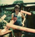 Warren Leadbeatter Aged 14 - just before the 1977 MAAA Nationals - Holding A1 Sailplane "Tristar" and Open Rubber Model